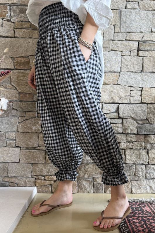 Nonni Gingham Bloomer Pant Black